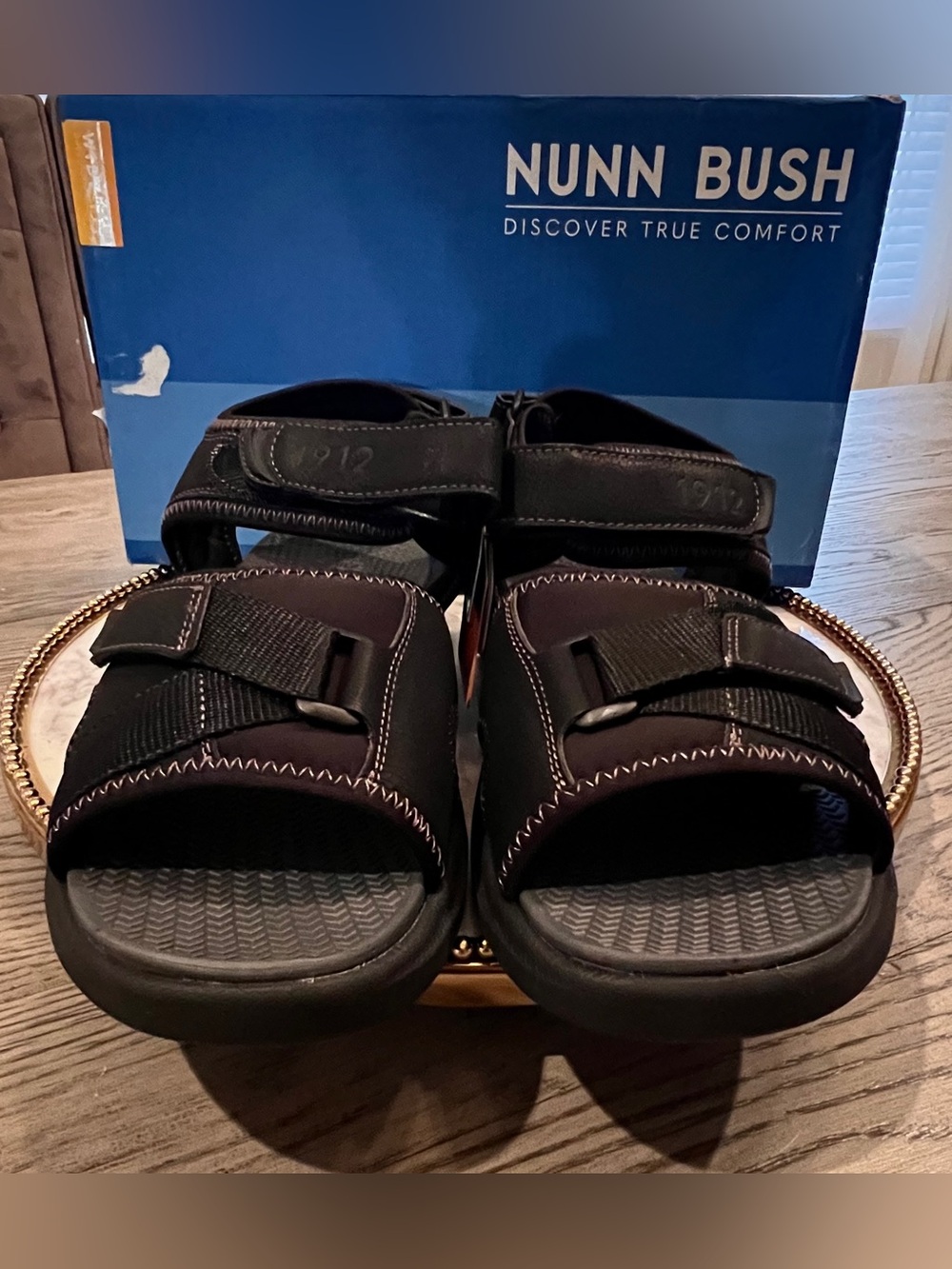 Nunn Bush Men’s Rio Vista Adjustable Strap Black Sandals | SZ. 9W (NWB) - Picture 4 of 7